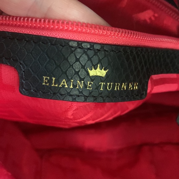 Elaine Turner black snake embossed hobo bag with tassels pre loved condition - Picture 10 of 12